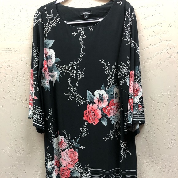 Roz & Ali Black/Pink/White Floral Sheath Dress - Picture 4 of 16